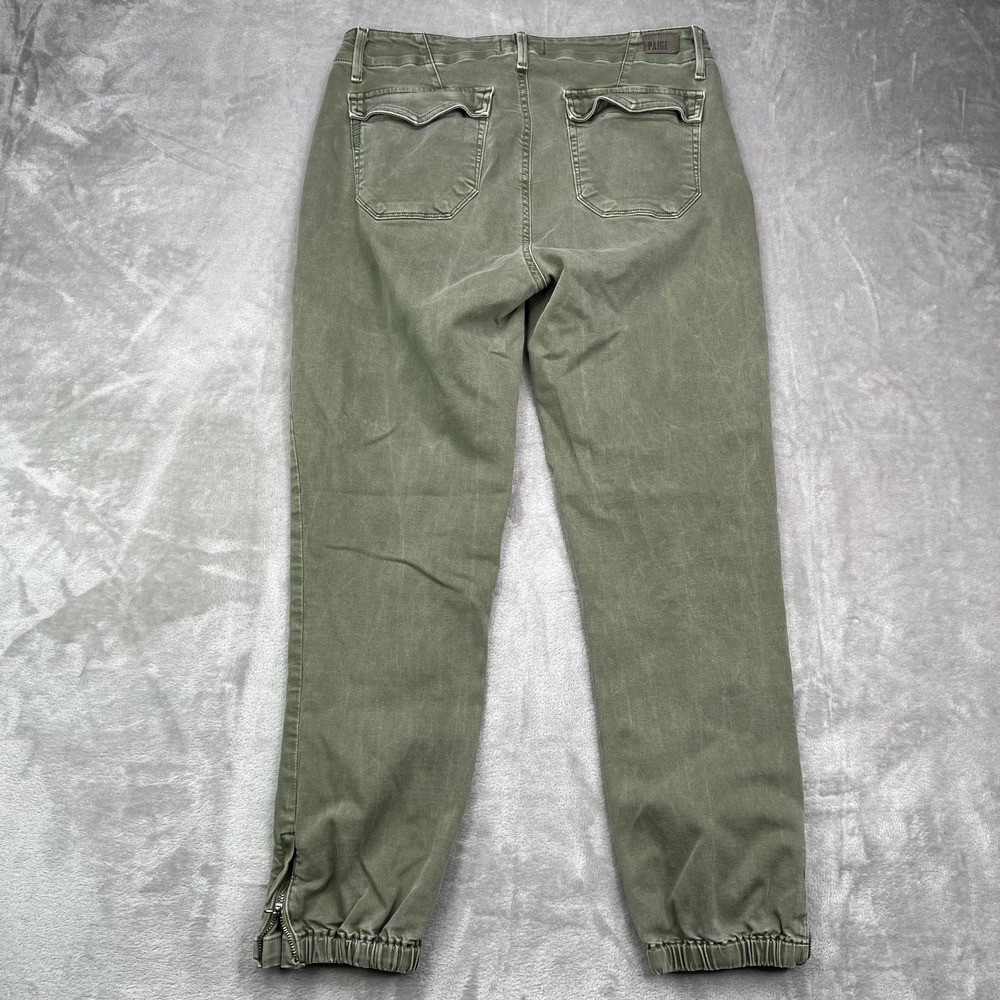 Paige Mayslie Joggers Womens 29 Vintage Ivy Green Cropped Jogger Pants Denim - Picture 2 of 14